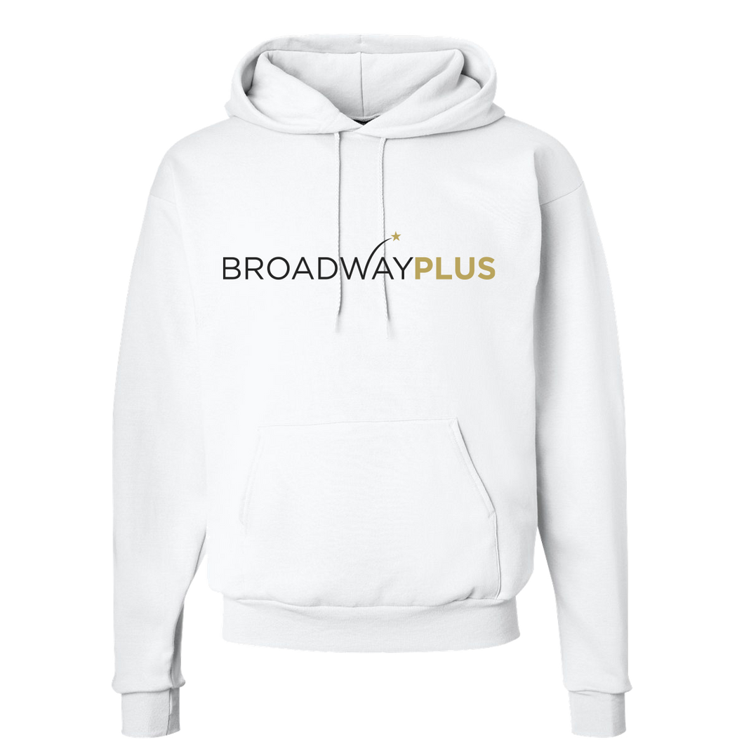 Broadway Plus Logo Pullover Hoodie - White
